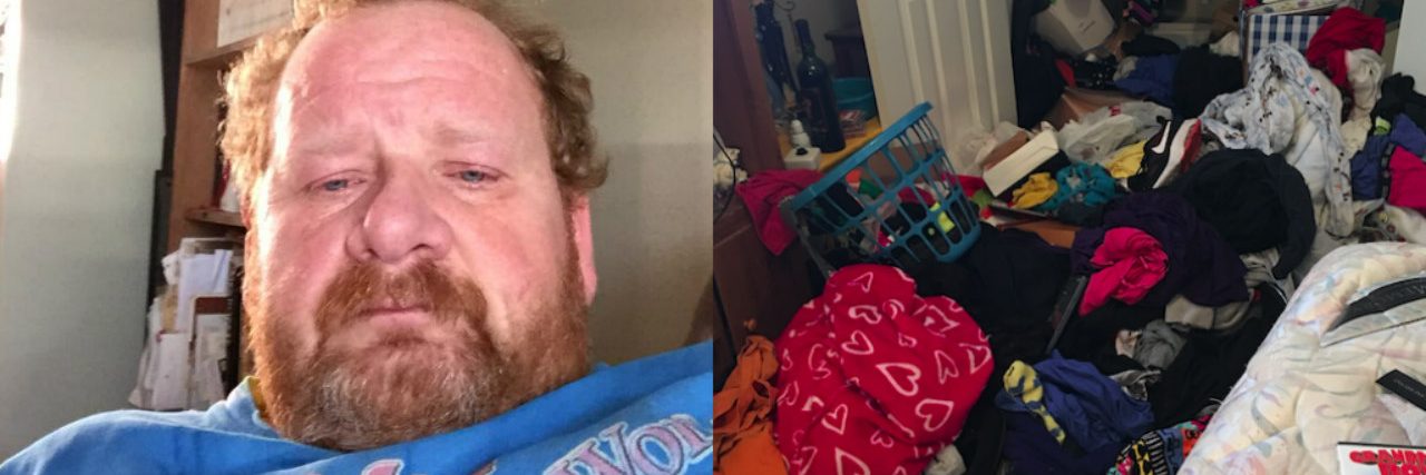 Honest Pictures That Show the 'Embarrassing' Side of Depression man crying and laundry
