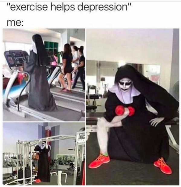 exercise helps depression meme