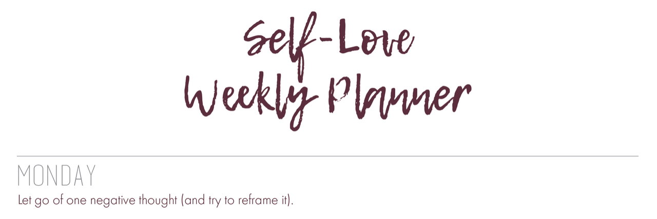February's My Mighty Month Challenge Is About Cultivating Self-Love Image that says "self-love weekly planner"