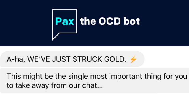 'Pax' Is a Chatbot for People Who Have OCD and Intrusive Thoughts Pax logo and chat