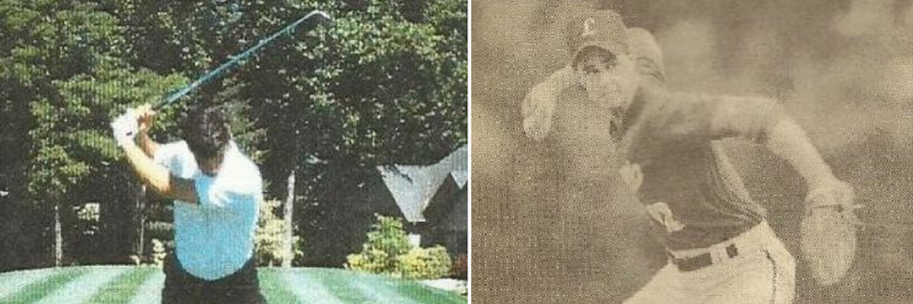 How Accepting Change Has Helped Me Cope With Chronic Pain photo of a man playing golf next to a photo of a man playing baseball