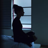 woman night silhouette
