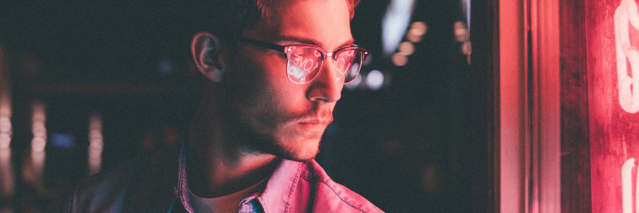 When You’re the Only Man in Your Eating Disorder Treatment Program man neon lights