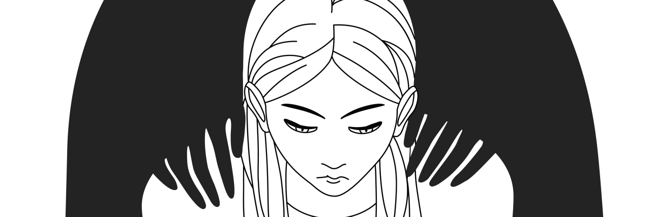 What Nighttime Is Like in My Sleep Deprived Bipolar Mind woman with shadow and hands over her shoulders