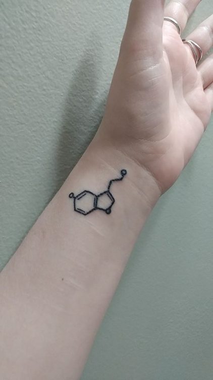 tattoo of a serotonin molecule 