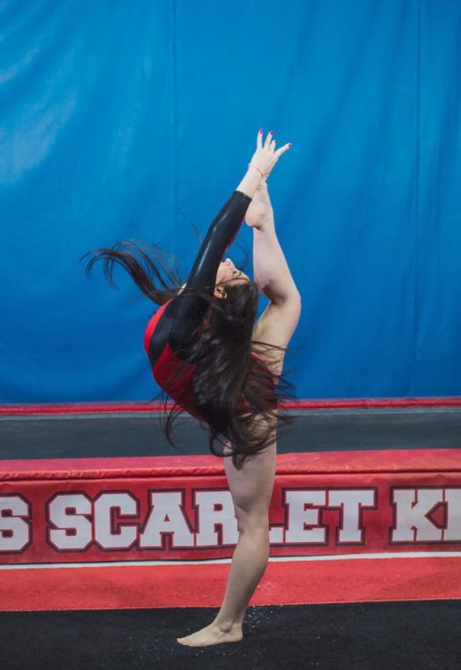 woman performing gymnastics
