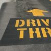 drive thru painted on street for directions