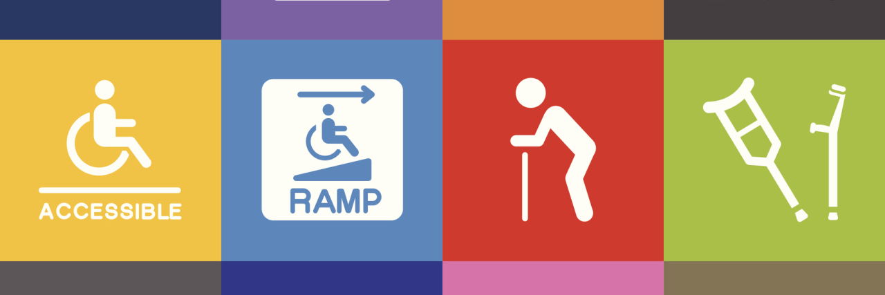multi-colored icons with various disability symbols