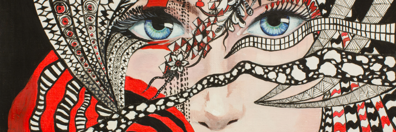 How Past Trauma Affects My Anxiety Now Fantasy portrait - girl with an ornament and old south italian magical guardian Cimaruta.