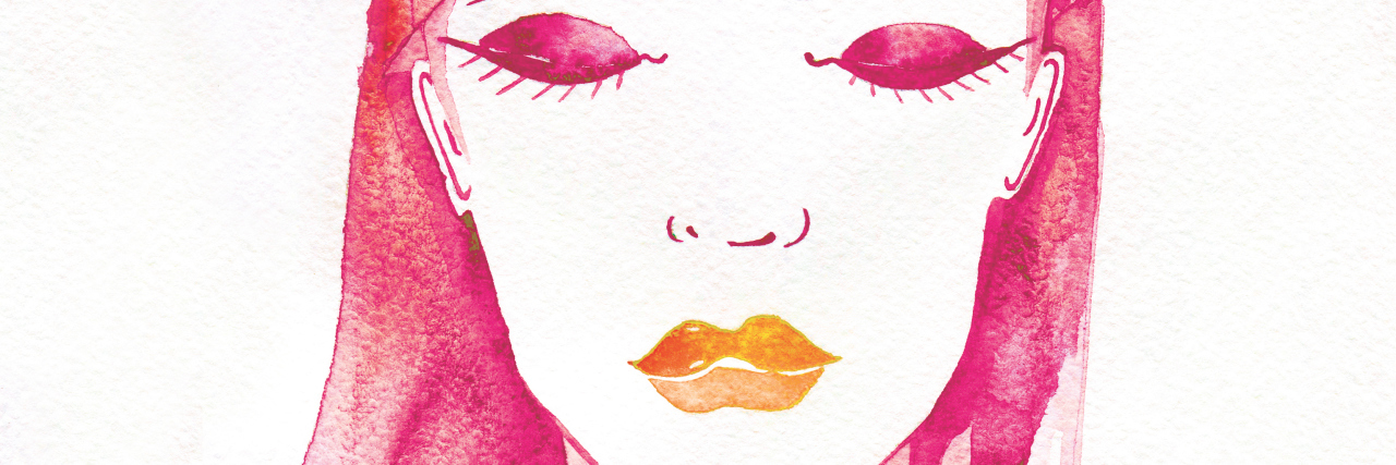 The Analogy I Use to Explain Eating Disorder Behaviors beautiful girl, her eyes closed. watercolor fashion illustration.