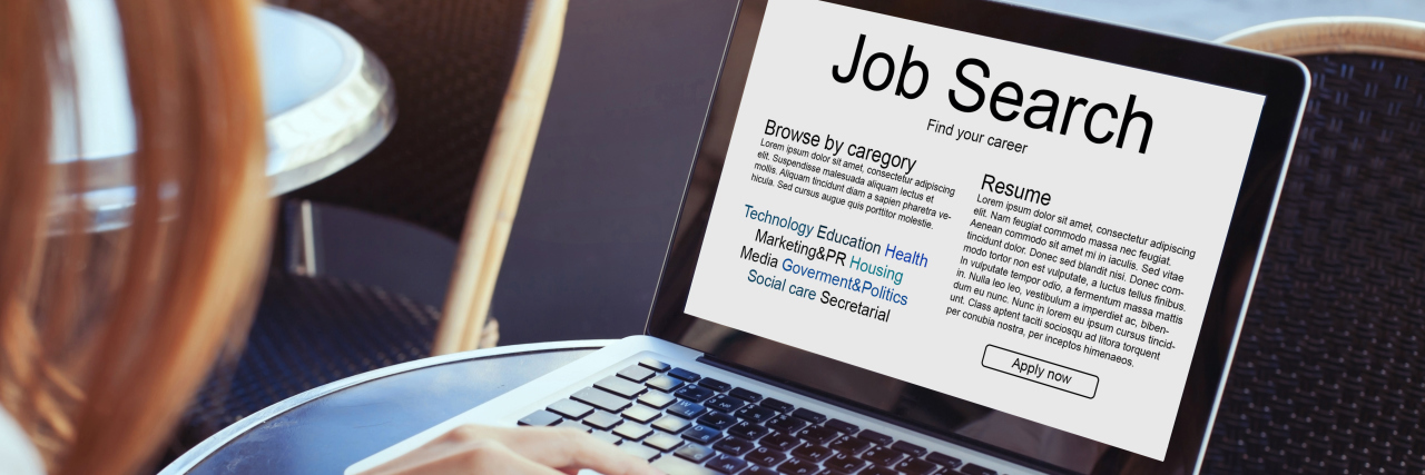 Employment and Chronic Pain With Cerebral Palsy Woman searching for a job on the computer.
