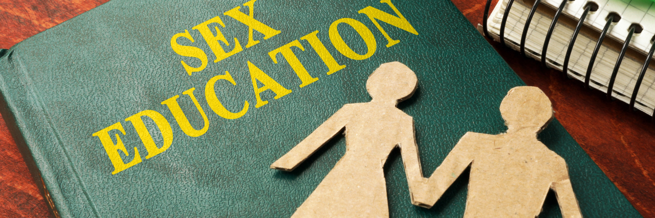 How My Eating Disorder Led Me To Teach Sex Ed Book with title Sex education on a table.