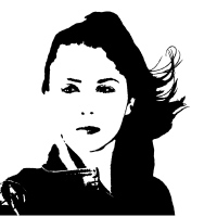 Young Woman With Windswept Hair - Vector