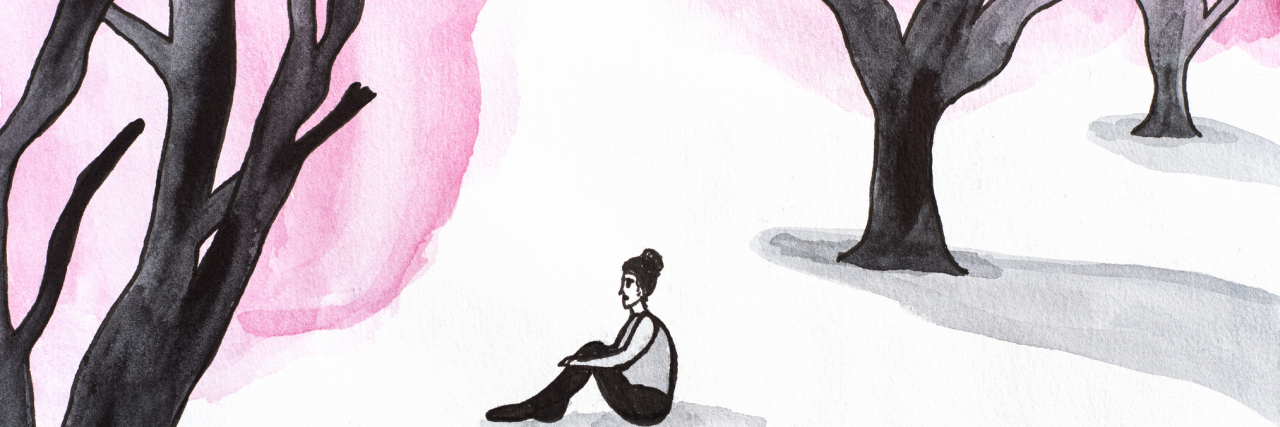 If You Feel Like Giving Up on Life, Read This Watercolor illustration of lonely woman in the forest