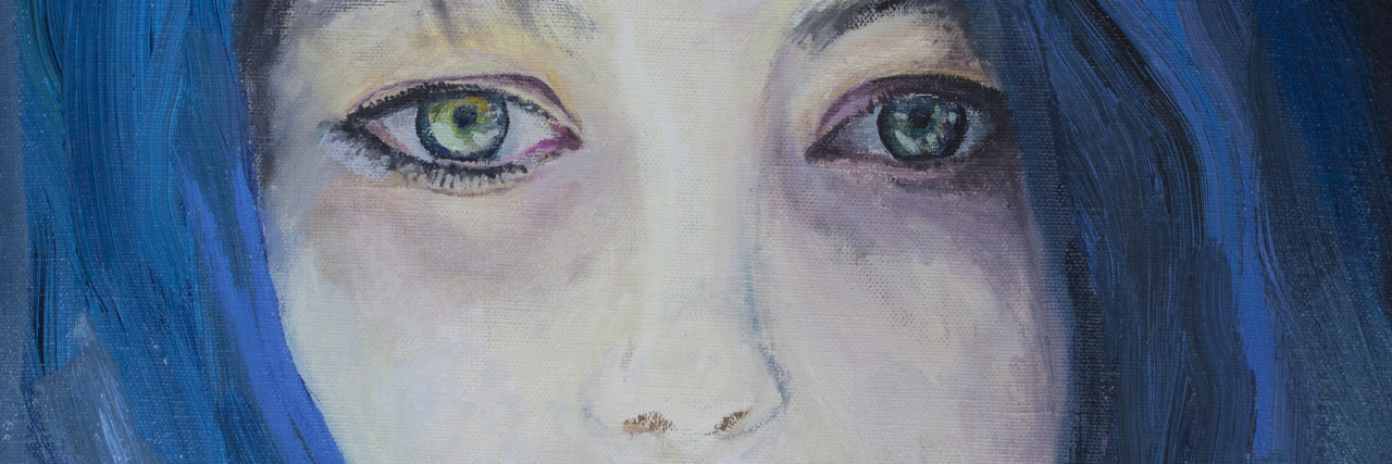 Dear Body, I Am Sorry: An Eating Disorder Recovery Poem Scenic portrait of a girl Portrait in blue Canvas oil