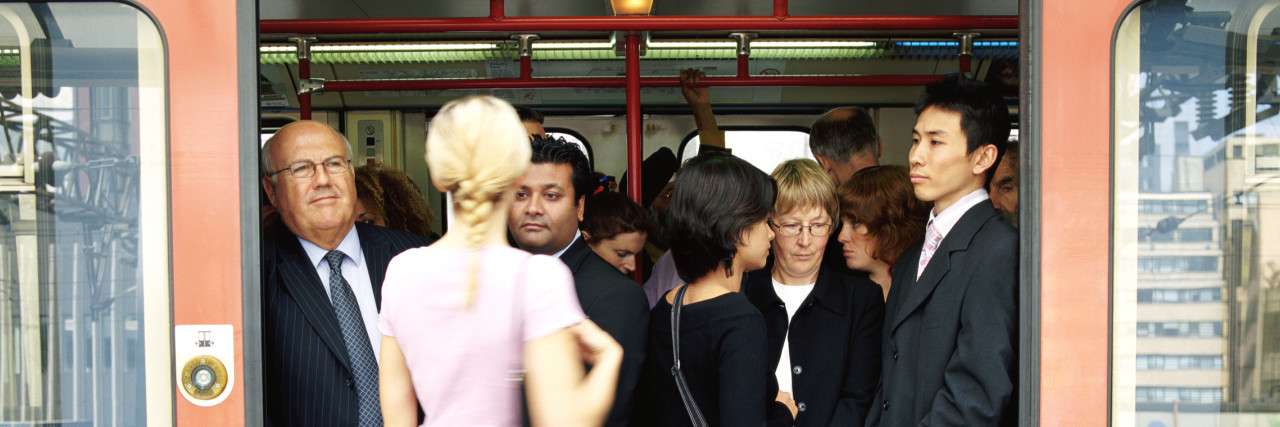 Kindness From Strangers While Using a Cane in Public Crowded commuter train.