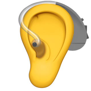 emoji of ear with hearing aid