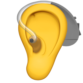 emoji of ear with hearing aid