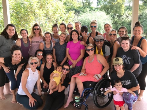 Group of moms at the retreat, some with their babies