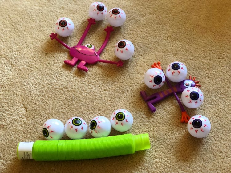 sorting monster eyes by color