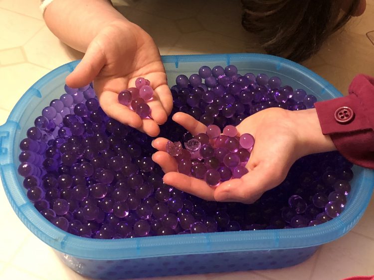Purple water beads