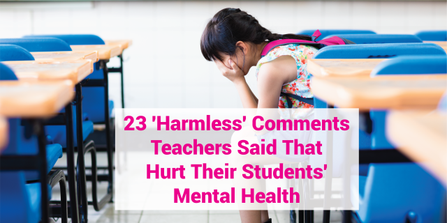 23 'Harmless' Comments Teachers Said That Hurt Their Students' Mental Health small girl in classroom with face in hands