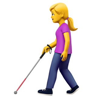 Emoji of woman using a cane