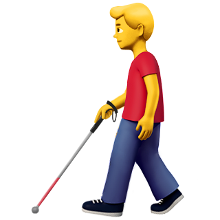 Emoji of man using a cane