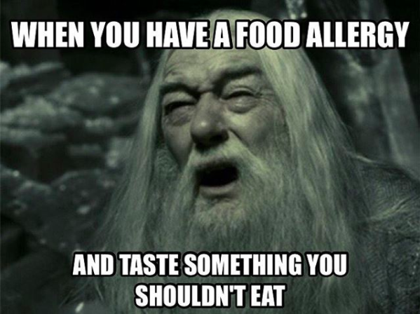 when you have a food allergy and taste something you shouldn't eat