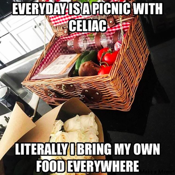 every day is a picnic with celiac... literally, I bring my own food everywhere