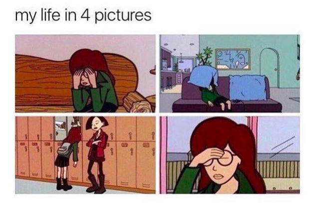 my life in 4 pictures: with daria looking tired or sleeping