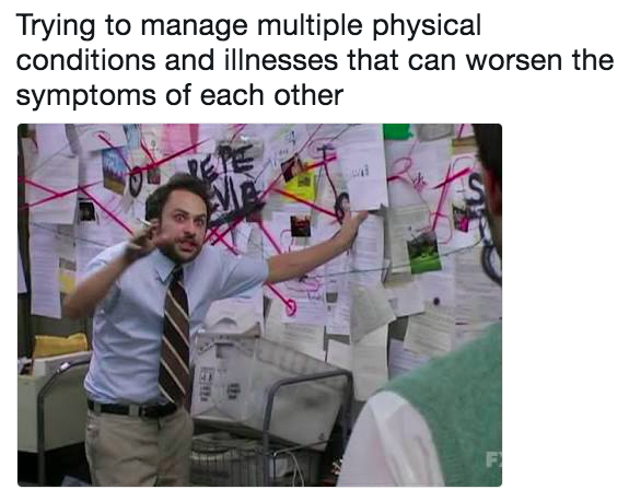 trying to manage multiple physical conditions and illnesses that can worsen symptoms of each other