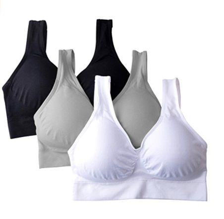 white, gray and black mirity brand sports bra
