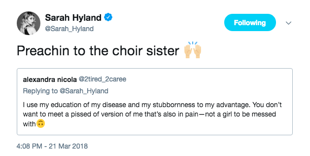 sarah hyland responding preachin to the choir sister