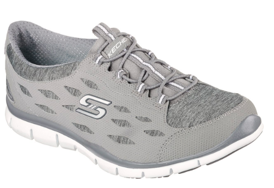 gray skechers walking shoe