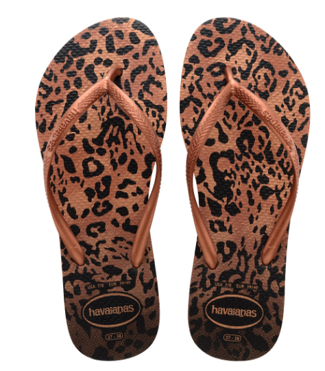 haviana brand leopard print flip flops