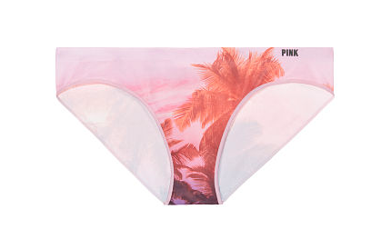 victoria's secret underwear pink with palm tree design