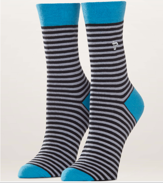 pact apparel black and white striped socks