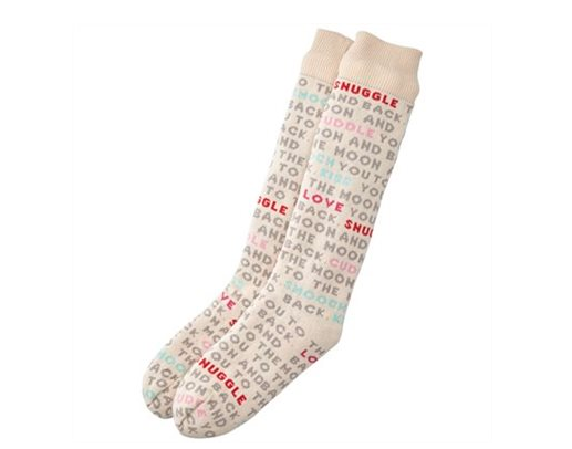 indigo brand reading socks with text design