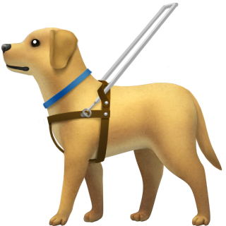 Emoji of dog with harness