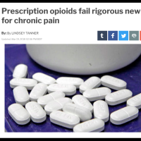 screenshot of a local CBS headline that says 'prescription opioids fail rigorous new test for chronic pain'