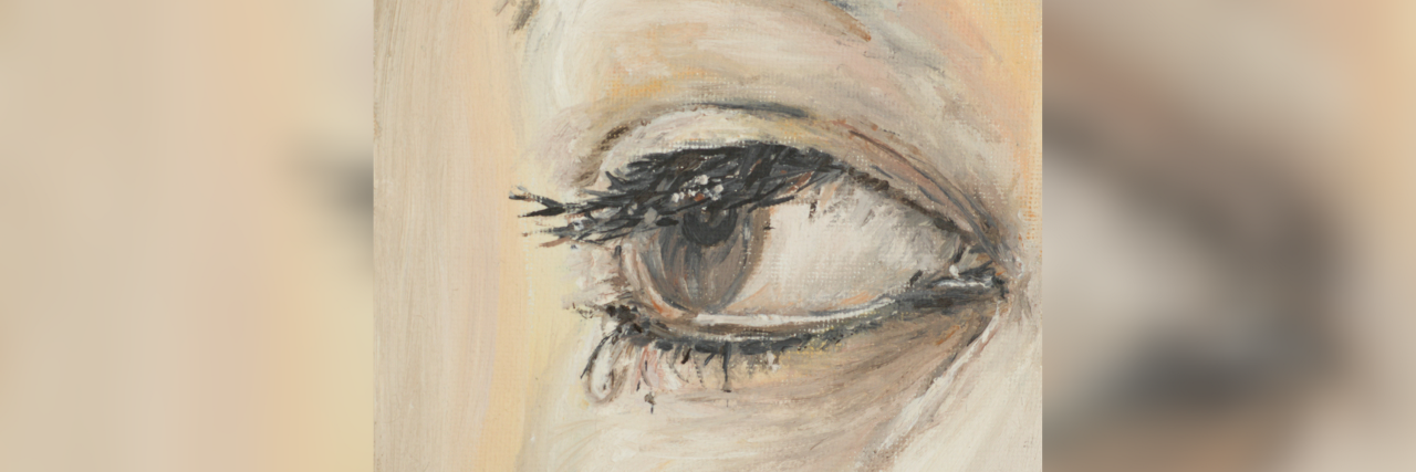 illustration of a woman's eye crying