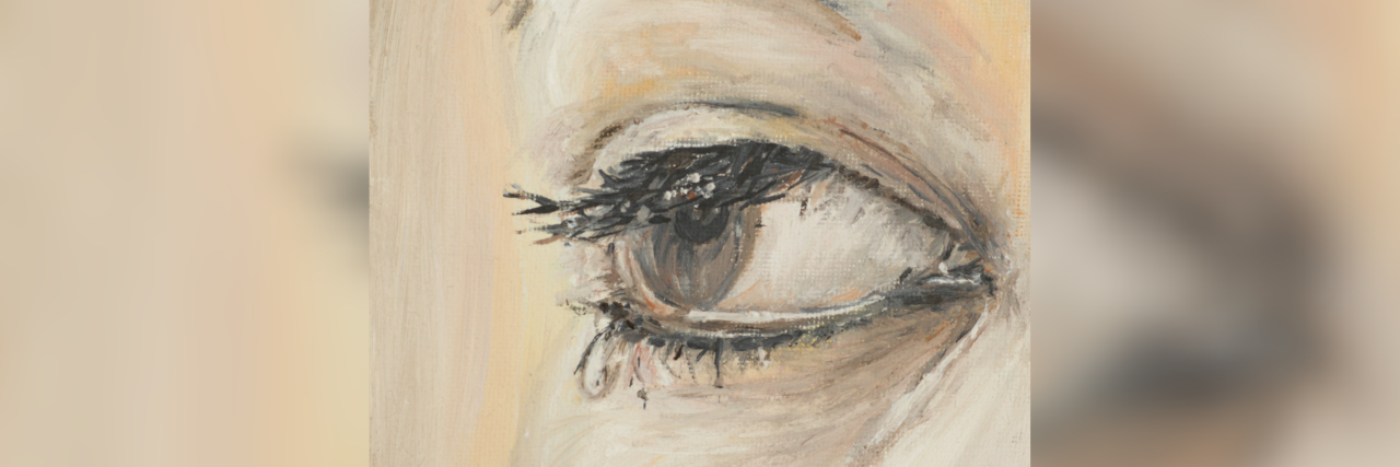 How I Feel After Losing Friends Due to Chronic Illness illustration of a woman's eye crying
