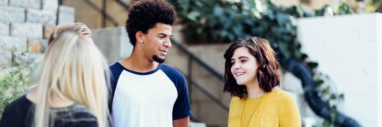 Disclosing Your Primary Immune Deficiency at University group of friends talking to each other