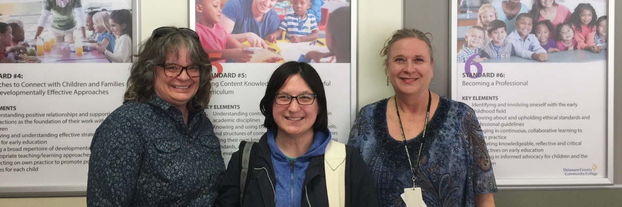 My College Experience as Someone on the Autism Spectrum Erin with college professors Dr. Jean Allison and Dr. Debra Lawrence.