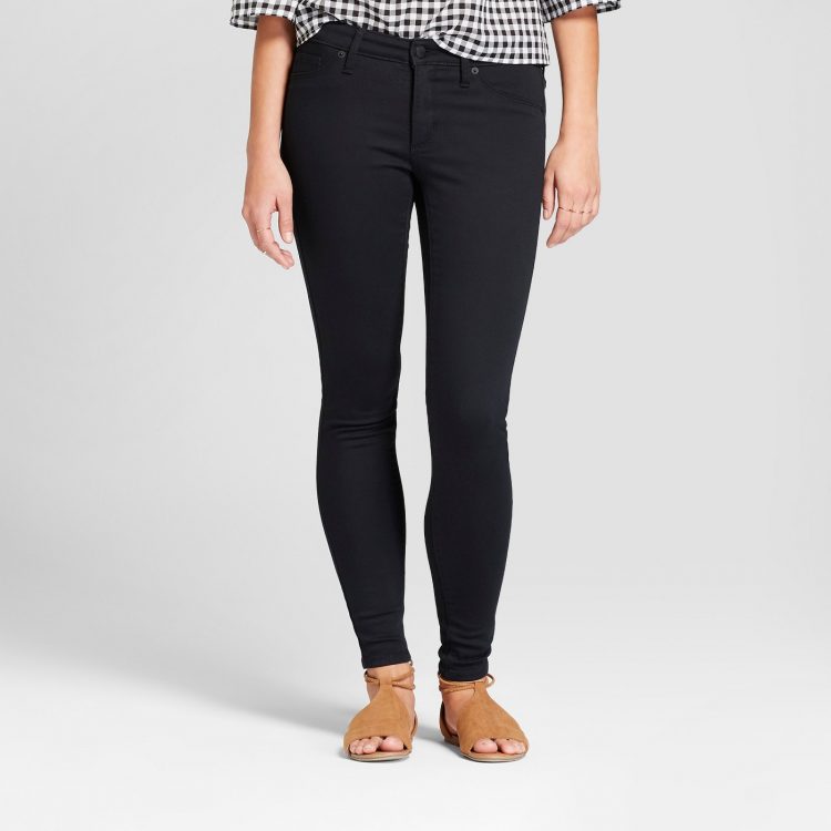 black mid-rise jeggings from target