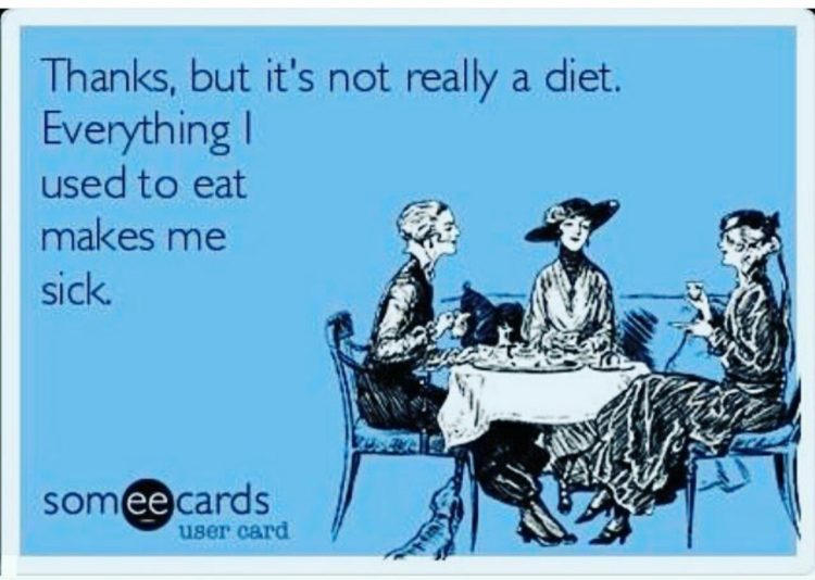 thanks, but it's not really a diet. everything I used to eat makes me sick