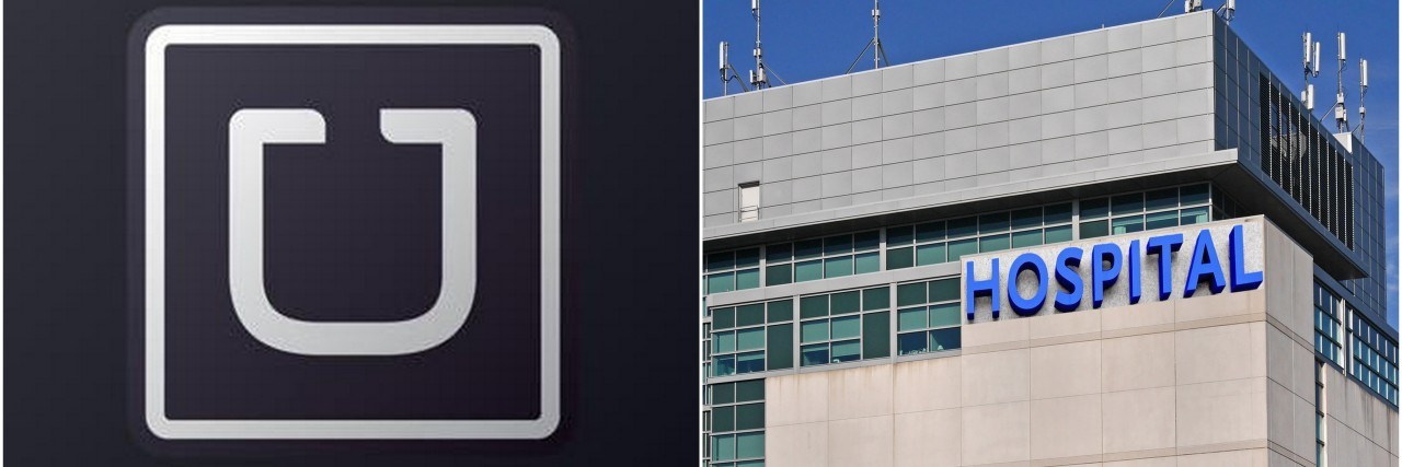 Uber Health Platform Launches to Drive Patients to Doctor Appointments uber logo and hospital