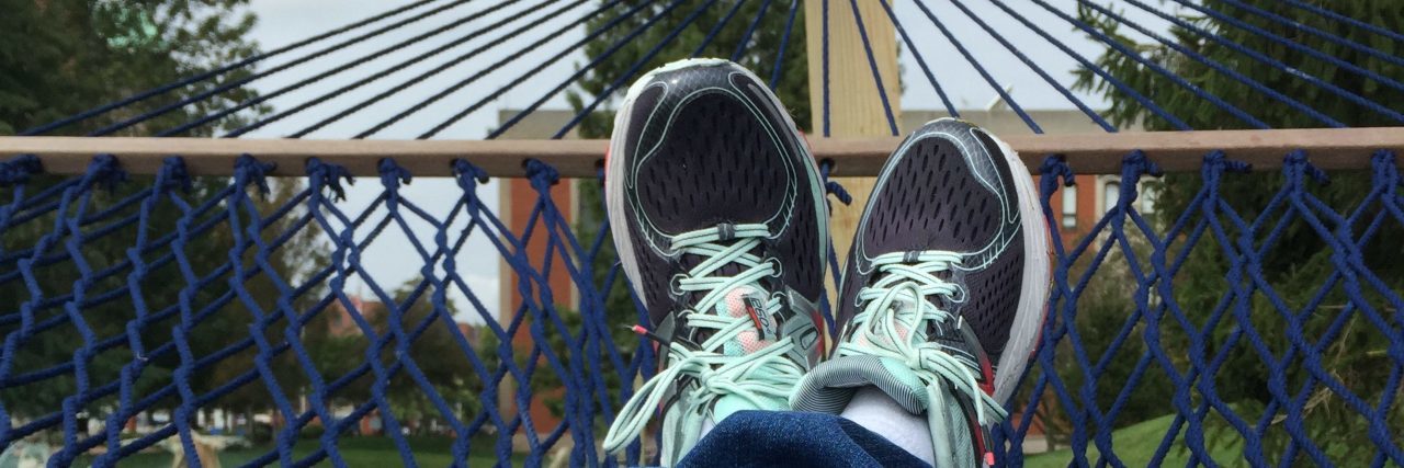 Living With Mild, Invisible Cerebral Palsy Relaxing in a hammock.