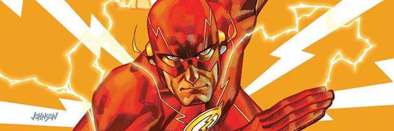 How Fibromyalgia Has Turned Me Into The Flash An illustration of The Flash, surrounded by lightening bolts as he runs.